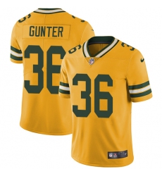 Youth Nike Green Bay Packers #36 LaDarius Gunter Limited Gold Rush Vapor Untouchable NFL Jersey