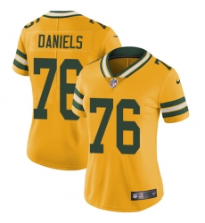 Women's Nike Green Bay Packers #76 Mike Daniels Limited Gold Rush Vapor Untouchable NFL Jersey