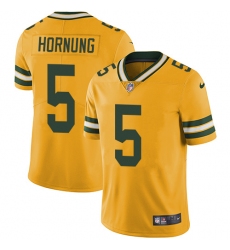 Men's Nike Green Bay Packers #5 Paul Hornung Limited Gold Rush Vapor Untouchable NFL Jersey