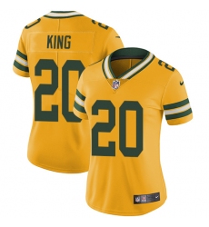 Women's Nike Green Bay Packers #20 Kevin King Limited Gold Rush Vapor Untouchable NFL Jersey