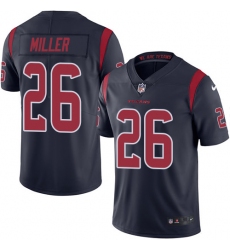 Men's Nike Houston Texans #26 Lamar Miller Elite Navy Blue Rush Vapor Untouchable NFL Jersey