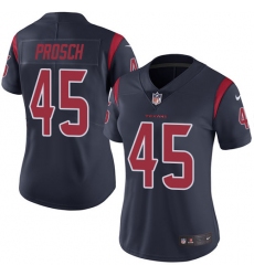 Women's Nike Houston Texans #45 Jay Prosch Limited Navy Blue Rush Vapor Untouchable NFL Jersey