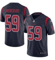 Men's Nike Houston Texans #59 Whitney Mercilus Elite Navy Blue Rush Vapor Untouchable NFL Jersey