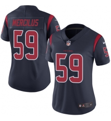 Women's Nike Houston Texans #59 Whitney Mercilus Elite Navy Blue Rush Vapor Untouchable NFL Jersey