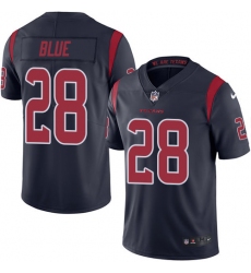 Men's Nike Houston Texans #28 Alfred Blue Limited Navy Blue Rush Vapor Untouchable NFL Jersey