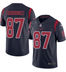 Men's Nike Houston Texans #87 C.J. Fiedorowicz Limited Navy Blue Rush Vapor Untouchable NFL Jersey