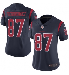 Women's Nike Houston Texans #87 C.J. Fiedorowicz Limited Navy Blue Rush Vapor Untouchable NFL Jersey