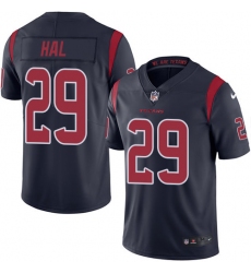 Men's Nike Houston Texans #29 Andre Hal Limited Navy Blue Rush Vapor Untouchable NFL Jersey