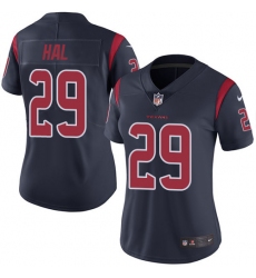 Women's Nike Houston Texans #29 Andre Hal Limited Navy Blue Rush Vapor Untouchable NFL Jersey