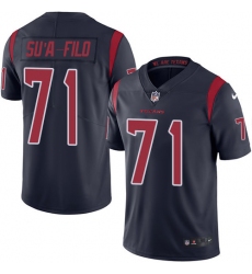 Men's Nike Houston Texans #71 Xavier Su'a-Filo Elite Navy Blue Rush Vapor Untouchable NFL Jersey