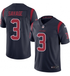 Men's Nike Houston Texans #3 Tom Savage Elite Navy Blue Rush Vapor Untouchable NFL Jersey