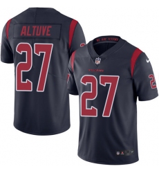 Men's Nike Houston Texans #27 Jose Altuve Elite Navy Blue Rush Vapor Untouchable NFL Jersey