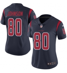 Women's Nike Houston Texans #80 Andre Johnson Limited Navy Blue Rush Vapor Untouchable NFL Jersey