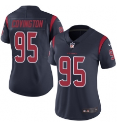 Women's Nike Houston Texans #95 Christian Covington Limited Navy Blue Rush Vapor Untouchable NFL Jersey