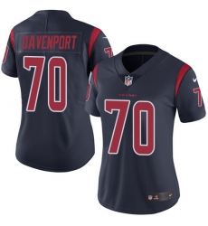 Women's Nike Houston Texans #70 Julien Davenport Limited Navy Blue Rush Vapor Untouchable NFL Jersey