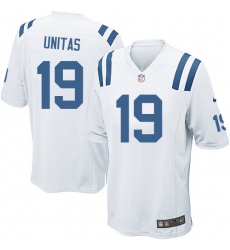 Men's Nike Indianapolis Colts #19 Johnny Unitas Game White NFL Jersey