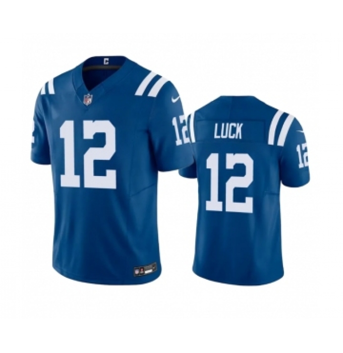 Men's Indianapolis Colts #12 Andrew Luck Blue 2023 F.U.S.E Vapor Untouchable Stitched Football Jersey