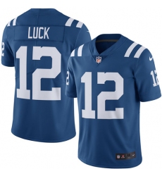 Men's Nike Indianapolis Colts #12 Andrew Luck Elite Royal Blue Rush Vapor Untouchable NFL Jersey