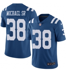 Men's Nike Indianapolis Colts #38 Christine Michael Sr Elite Royal Blue Rush Vapor Untouchable NFL Jersey