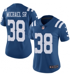 Women's Nike Indianapolis Colts #38 Christine Michael Sr Limited Royal Blue Rush Vapor Untouchable NFL Jersey