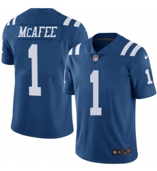 Men's Nike Indianapolis Colts #1 Pat McAfee Elite Royal Blue Rush Vapor Untouchable NFL Jersey