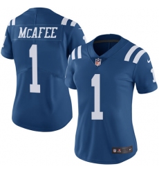 Women's Nike Indianapolis Colts #1 Pat McAfee Limited Royal Blue Rush Vapor Untouchable NFL Jersey