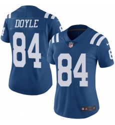 Women's Nike Indianapolis Colts #84 Jack Doyle Limited Royal Blue Rush Vapor Untouchable NFL Jersey