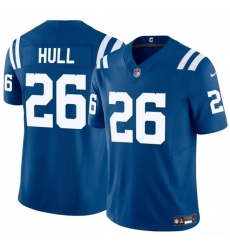 Men's Indianapolis Colts #26 Evan Hull Blue 2024 F.U.S.E. Vapor Limited Football Stitched Jersey