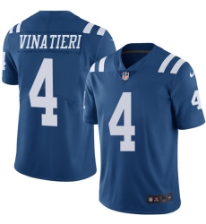 Men's Nike Indianapolis Colts #4 Adam Vinatieri Elite Royal Blue Rush Vapor Untouchable NFL Jersey