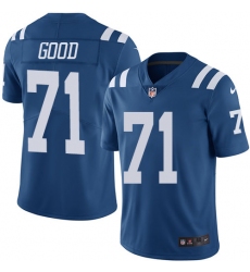 Men's Nike Indianapolis Colts #71 Denzelle Good Elite Royal Blue Rush Vapor Untouchable NFL Jersey