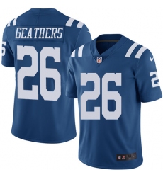 Men's Nike Indianapolis Colts #26 Clayton Geathers Elite Royal Blue Rush Vapor Untouchable NFL Jersey