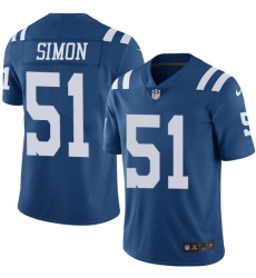 Youth Nike Indianapolis Colts #51 John Simon Limited Royal Blue Rush Vapor Untouchable NFL Jersey