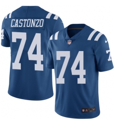 Men's Nike Indianapolis Colts #74 Anthony Castonzo Elite Royal Blue Rush Vapor Untouchable NFL Jersey