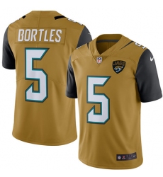 Youth Nike Jacksonville Jaguars #5 Blake Bortles Limited Gold Rush Vapor Untouchable NFL Jersey