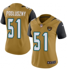 Women's Nike Jacksonville Jaguars #51 Paul Posluszny Limited Gold Rush Vapor Untouchable NFL Jersey