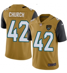 Youth Nike Jacksonville Jaguars #42 Barry Church Limited Gold Rush Vapor Untouchable NFL Jersey