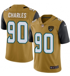 Youth Nike Jacksonville Jaguars #90 Stefan Charles Limited Gold Rush Vapor Untouchable NFL Jersey