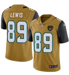 Youth Nike Jacksonville Jaguars #89 Marcedes Lewis Limited Gold Rush Vapor Untouchable NFL Jersey