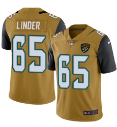 Youth Nike Jacksonville Jaguars #65 Brandon Linder Limited Gold Rush Vapor Untouchable NFL Jersey