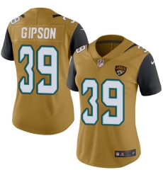 Women's Nike Jacksonville Jaguars #39 Tashaun Gipson Limited Gold Rush Vapor Untouchable NFL Jersey