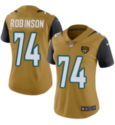 Women's Nike Jacksonville Jaguars #75 Cam Robinson Limited Gold Rush Vapor Untouchable NFL Jersey