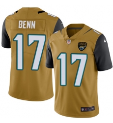 Men's Nike Jacksonville Jaguars #17 Arrelious Benn Limited Gold Rush Vapor Untouchable NFL Jersey