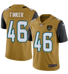 Men's Nike Jacksonville Jaguars #46 Carson Tinker Limited Gold Rush Vapor Untouchable NFL Jersey