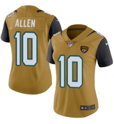 Women's Nike Jacksonville Jaguars #10 Brandon Allen Limited Gold Rush Vapor Untouchable NFL Jersey