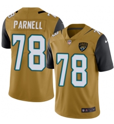 Men's Nike Jacksonville Jaguars #78 Jermey Parnell Limited Gold Rush Vapor Untouchable NFL Jersey