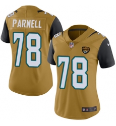 Women's Nike Jacksonville Jaguars #78 Jermey Parnell Limited Gold Rush Vapor Untouchable NFL Jersey