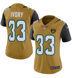 Women's Nike Jacksonville Jaguars #33 Chris Ivory Limited Gold Rush Vapor Untouchable NFL Jersey