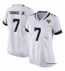 Women Jacksonville Jaguars #7 Brian Thomas Jr White 2024 Draft F U S E Vapor Untouchable Limited Stitched Jersey