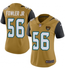 Women's Nike Jacksonville Jaguars #56 Dante Fowler Jr Limited Gold Rush Vapor Untouchable NFL Jersey