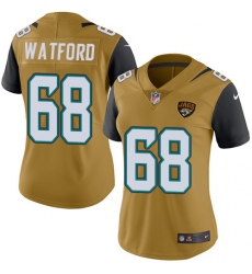 Women's Nike Jacksonville Jaguars #68 Earl Watford Limited Gold Rush Vapor Untouchable NFL Jersey